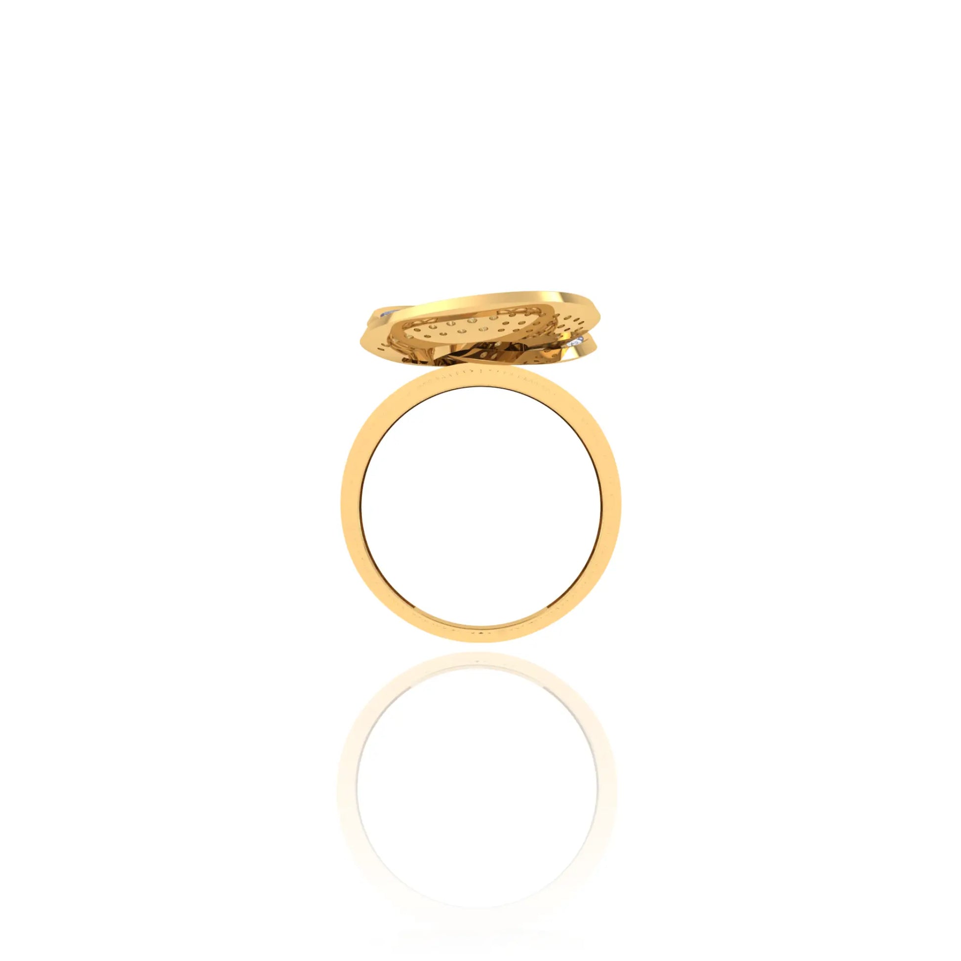 925 Silver Circular Rose Gold & Diamond Design Ring for Women
