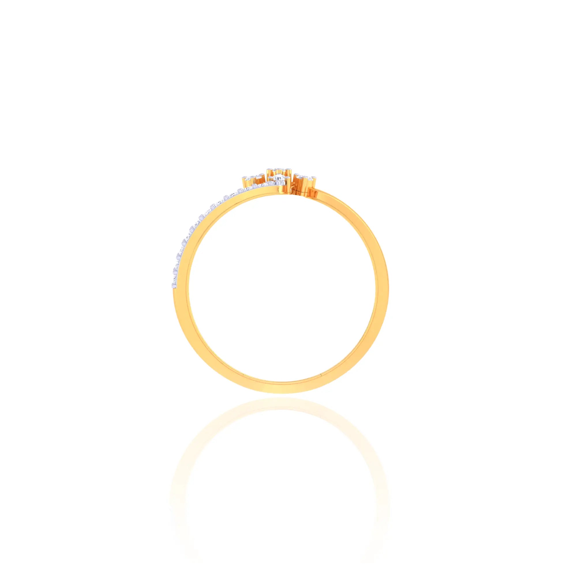 92.5 Sterling Silver Floral Design Ring with CZ Stones
