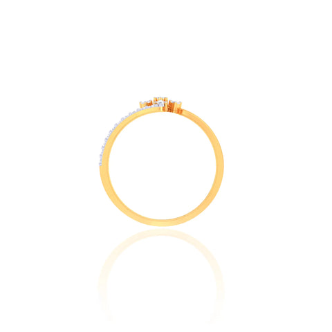 92.5 Sterling Silver Floral Design Ring with CZ Stones