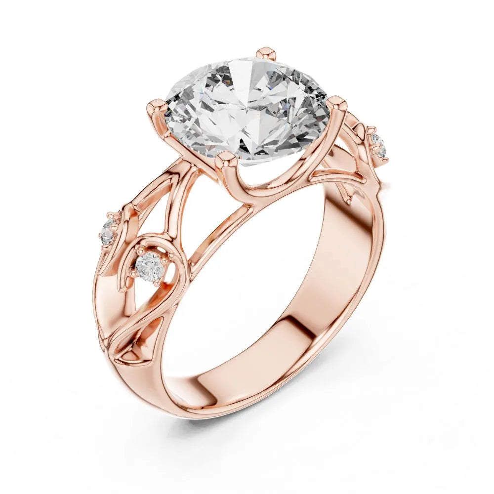 Orynio ORYNIO Blossom Vine Solitaire Engagement Ring in 925 Sterling Silver 92.5 silver jewellery