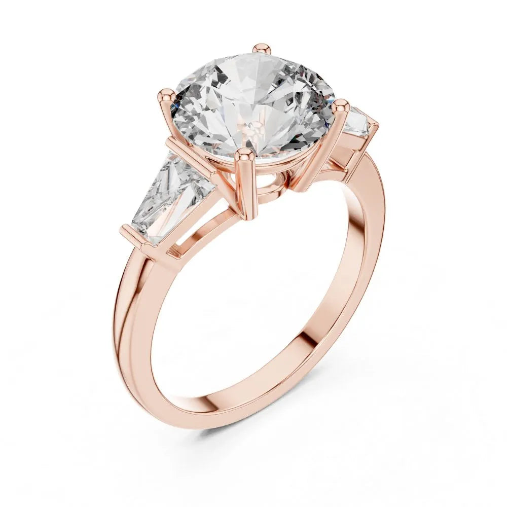 Orynio ORYNIO Radiant Harmony Three-Stone Solitaire Ring in 925 Sterling Silver 92.5 silver jewellery