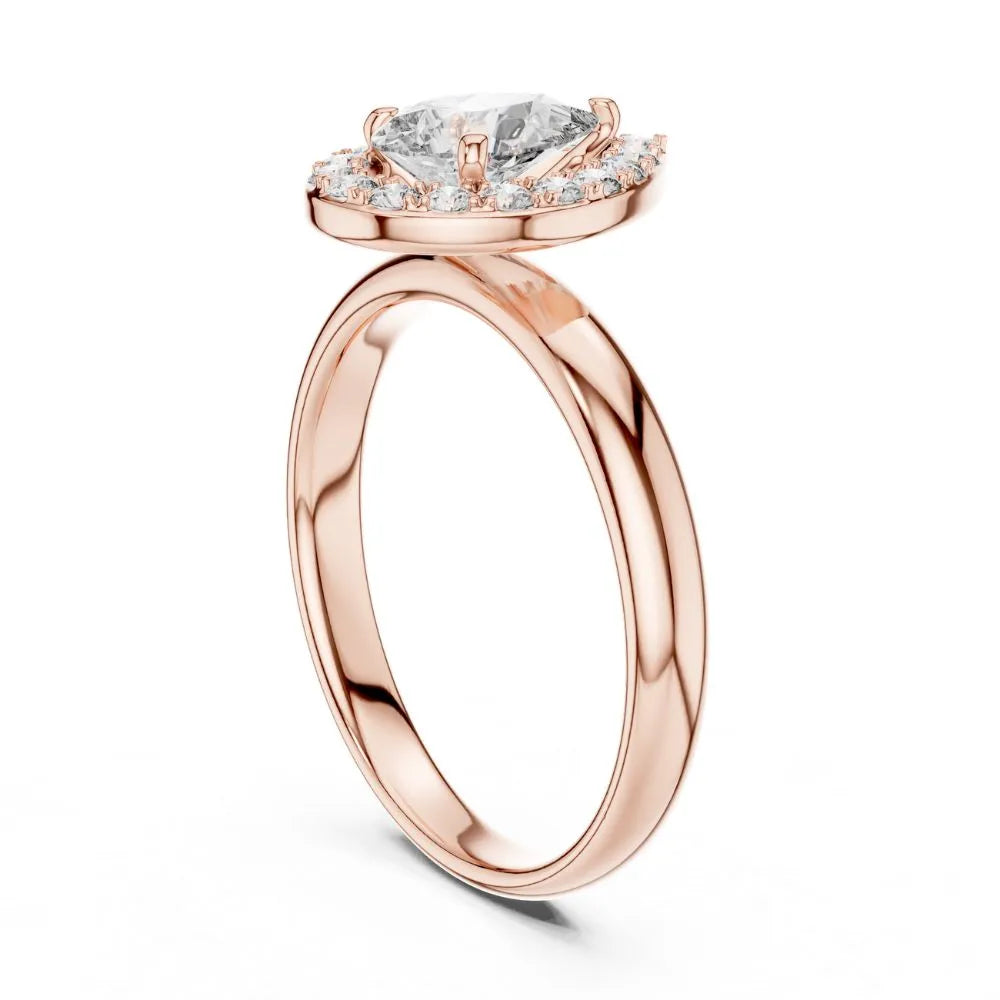 Orynio ORYNIO Lumina Halo Pear Sterling Silver Engagement Ring 92.5 silver jewellery