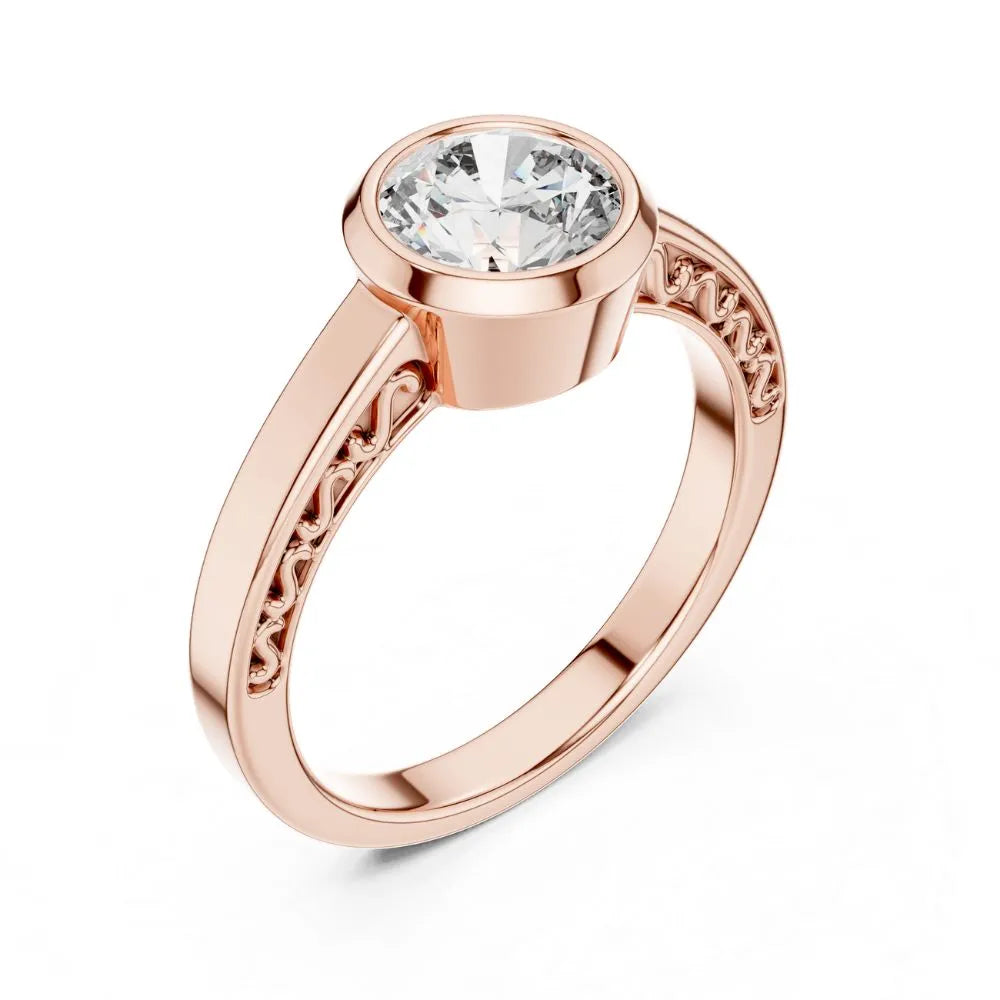 Orynio ORYNIO Luna Bezel Solitaire Sterling Silver Ring 92.5 silver jewellery