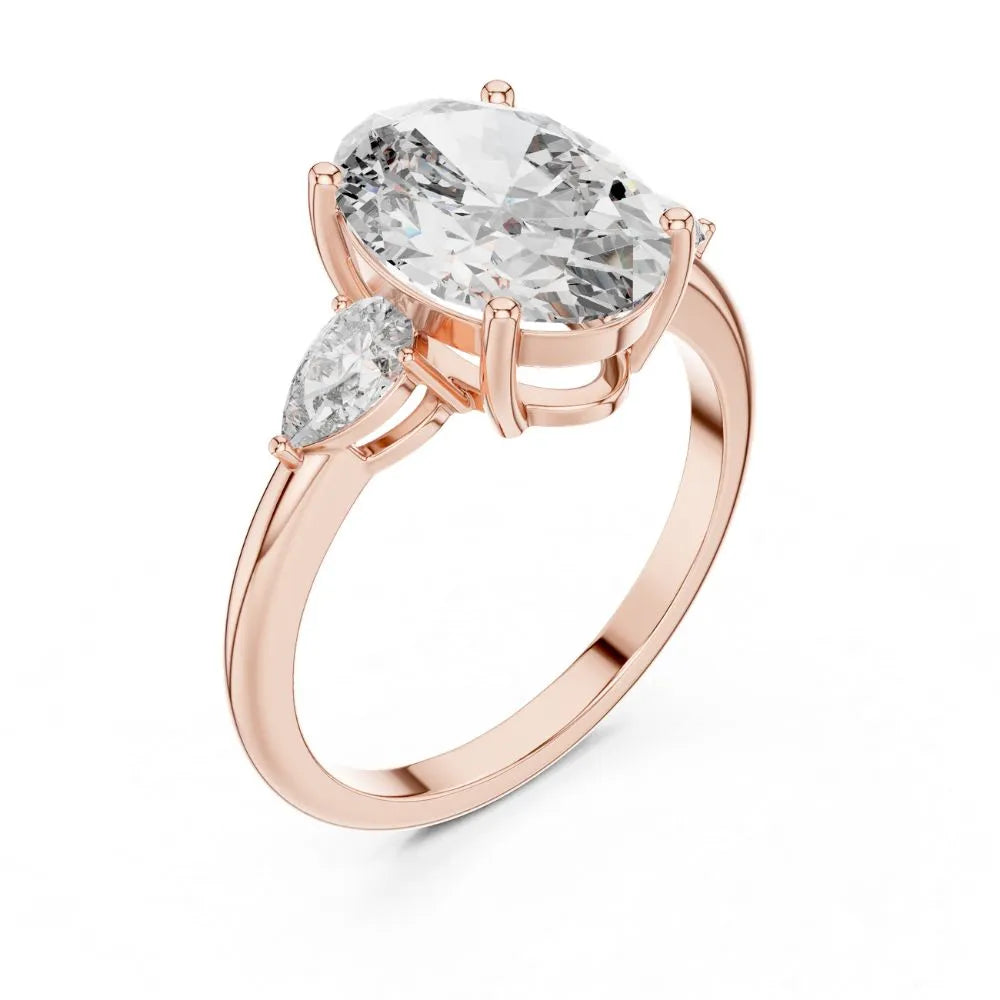 Orynio ORYNIO Elysian Oval Three-Stone Engagement Ring in 925 Sterling Silver 92.5 silver jewellery
