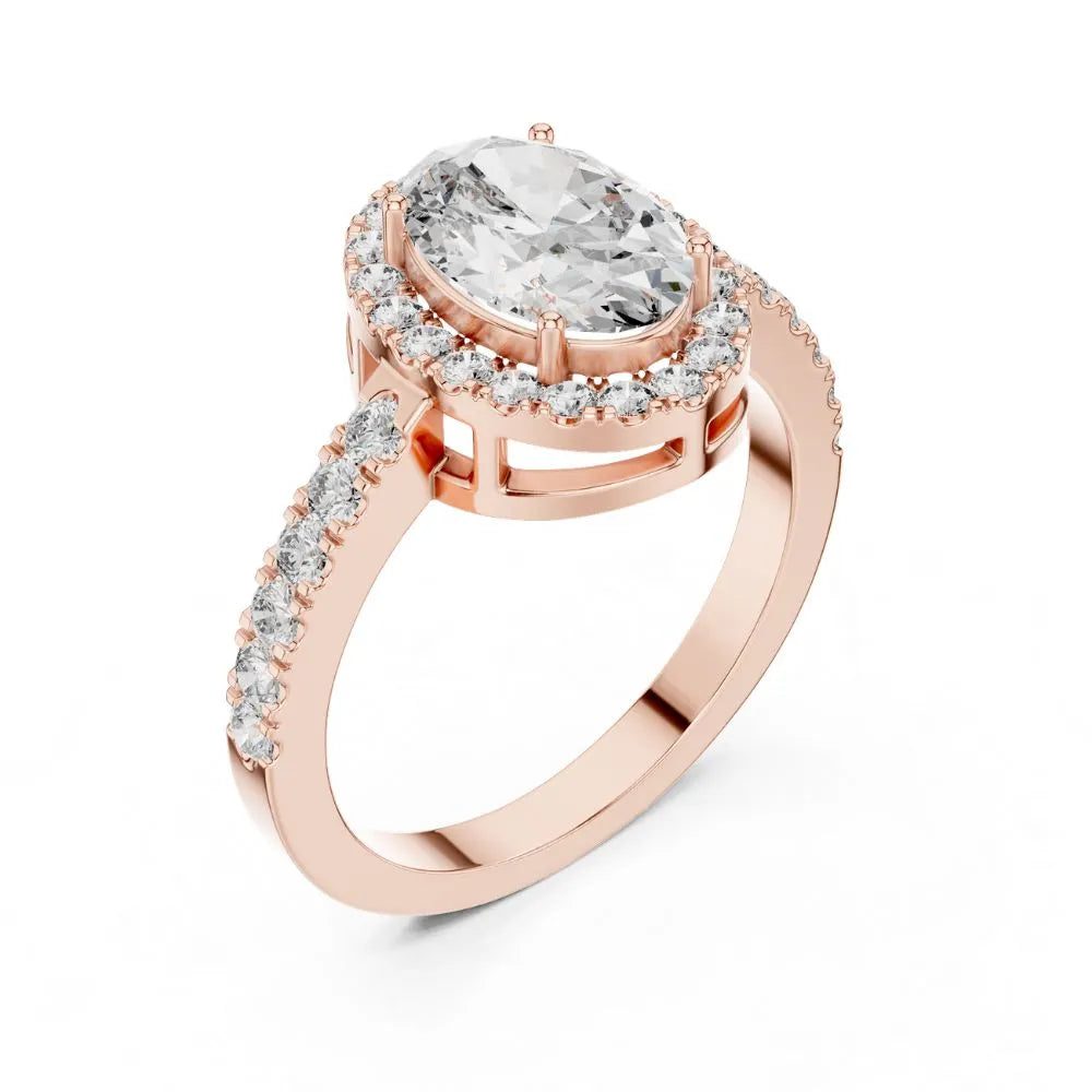 Orynio ORYNIO Aurora Halo Oval Engagement Ring in 925 Sterling Silver 92.5 silver jewellery