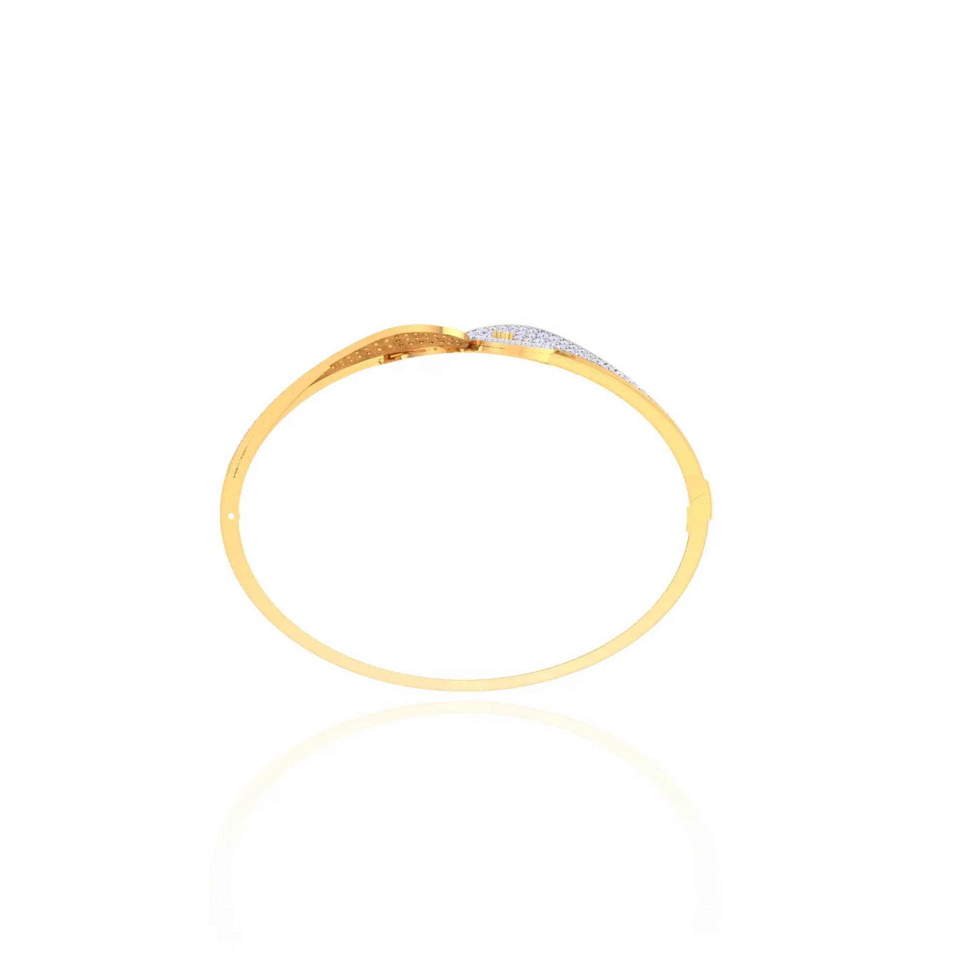 925 Silver Dual Teardrop Diamond Rose Gold Women's Cuff Bracelet