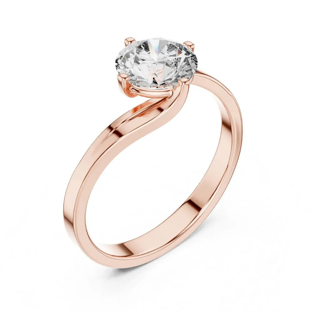 Bypass Solitaire Ring in 925 Sterling Silver | ORYNIO