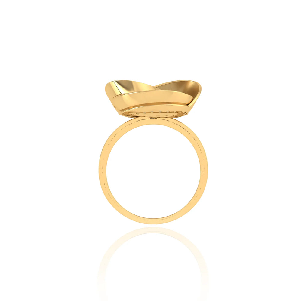 925 Silver Dual Tone Twisted Loop Diamond Ring for Women