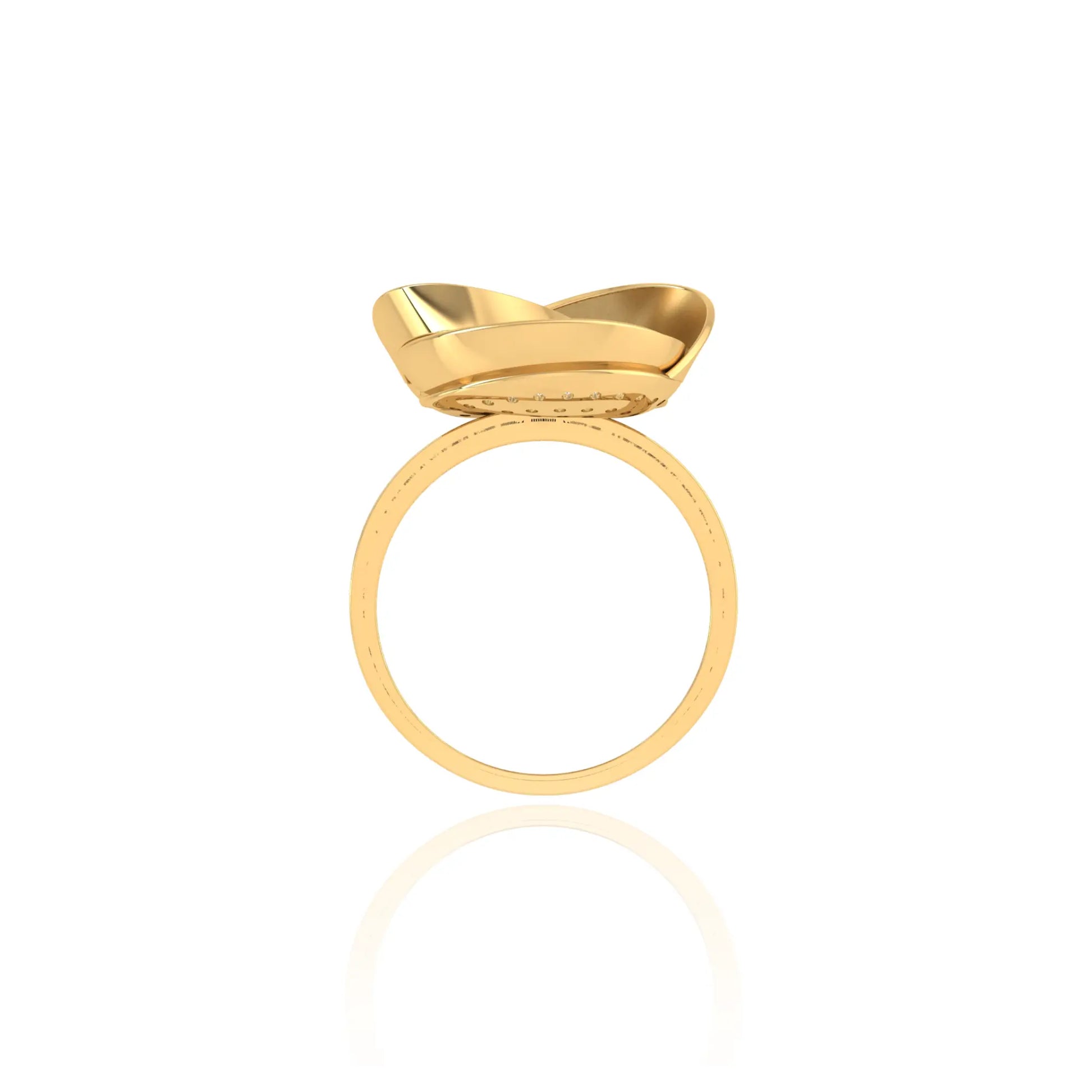925 Silver Dual Tone Twisted Loop Diamond Ring for Women