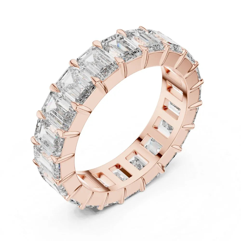 Orynio ORYNIO Luméa Emerald-Cut Eternity Band Ring in 925 Sterling Silver 92.5 silver jewellery