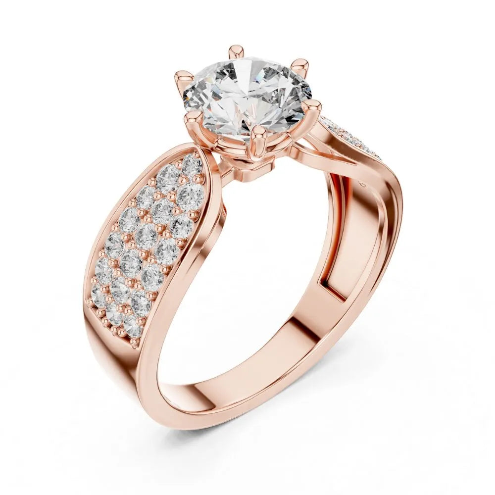 Orynio ORYNIO Regal Brilliance Solitaire Pave Sterling Silver Ring 92.5 silver jewellery