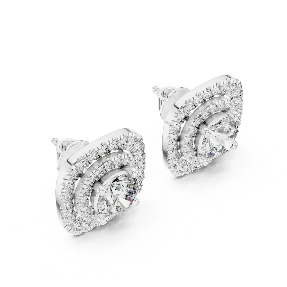 ORYNIO Celestine Halo Luxe Diamond-Style Stud Earrings