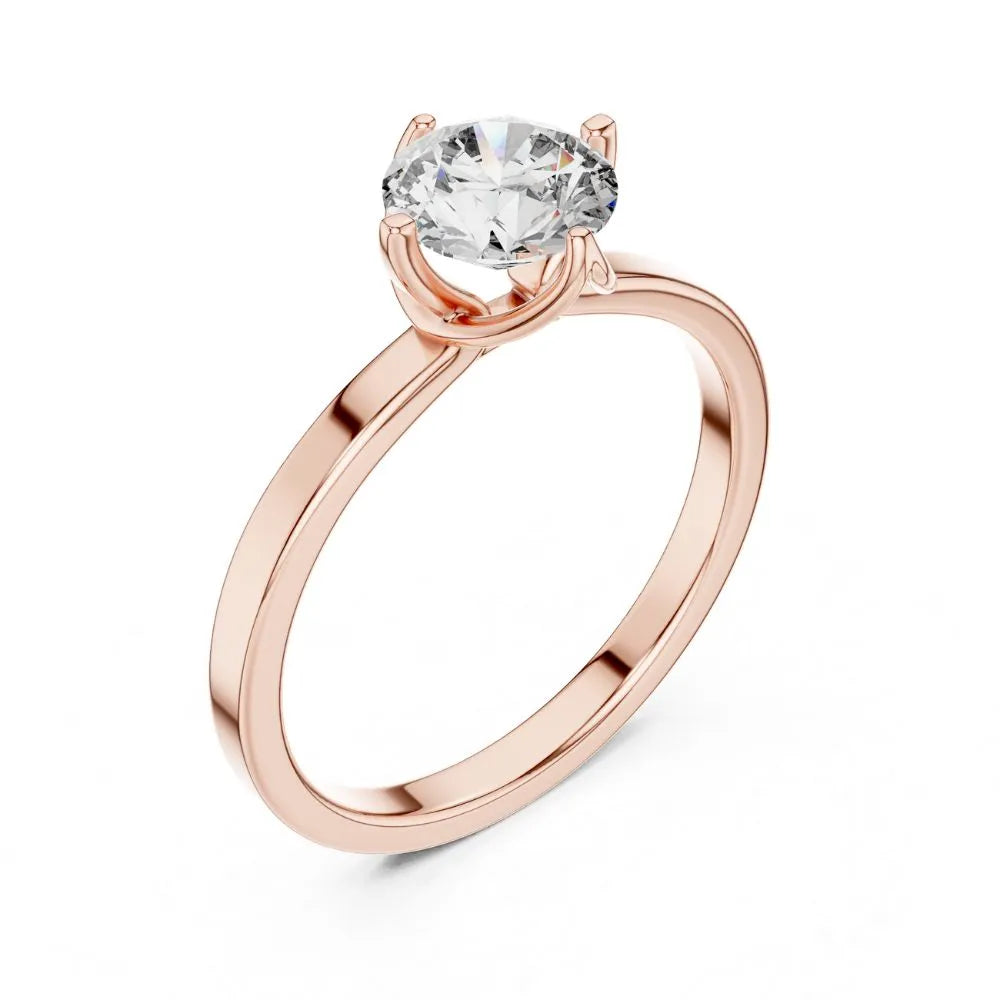 Petal Prong Solitaire Ring in 925 Sterling Silver | ORYNIO