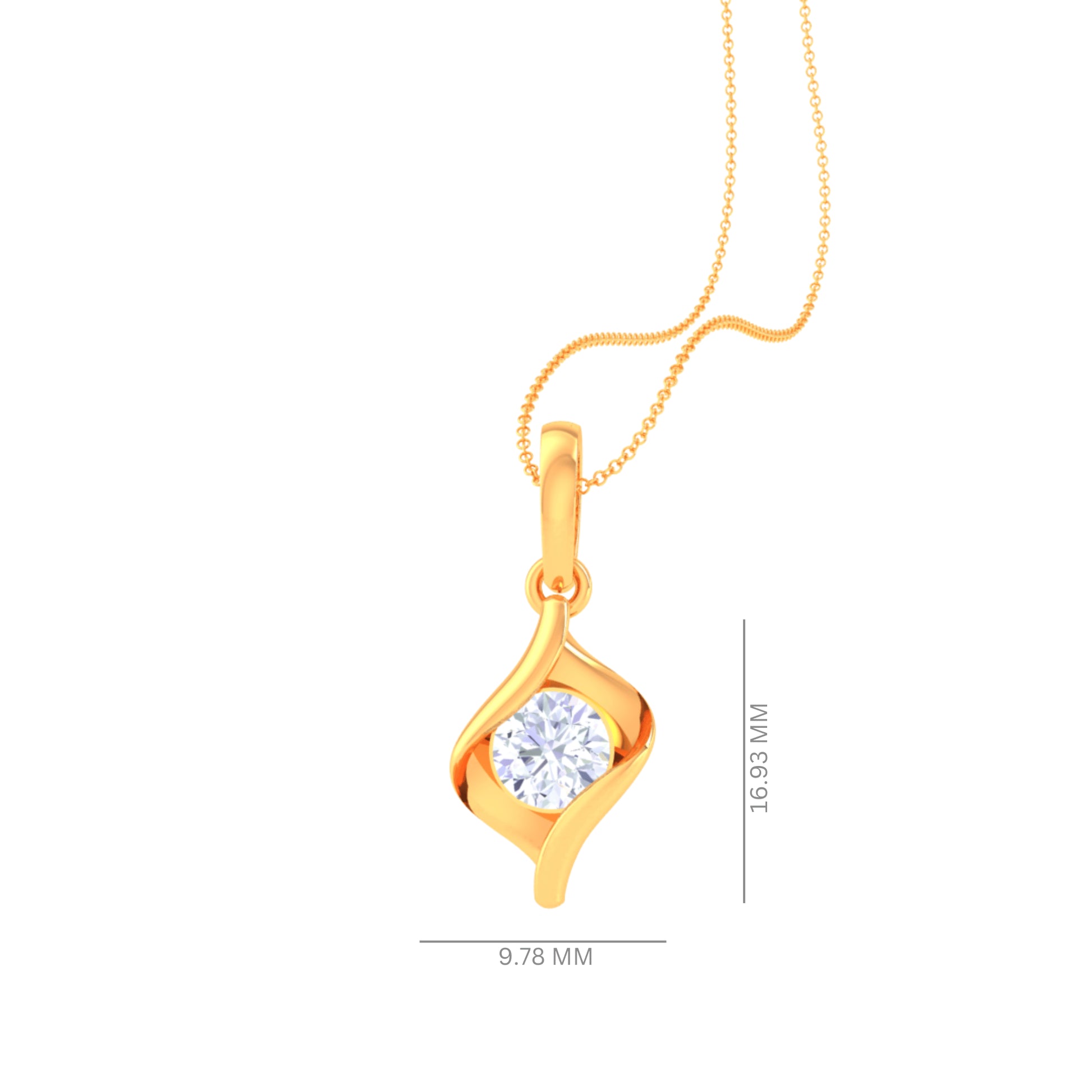 925 Silver Single Stone Light Design Women's Chain & Pendant – Elegant Minimalist Jewelry