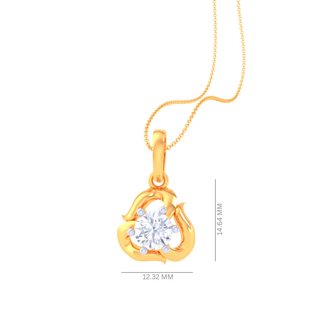 925 Silver Single Stone Light Design Women's Chain & Pendant