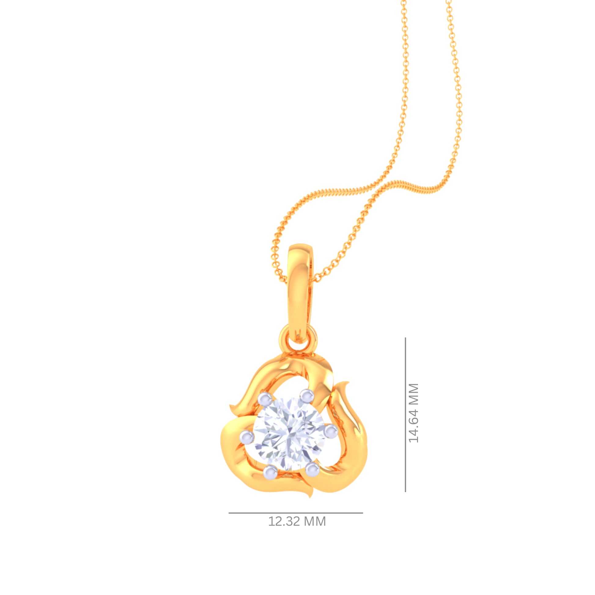 925 Silver Single Stone Light Design Women's Chain & Pendant