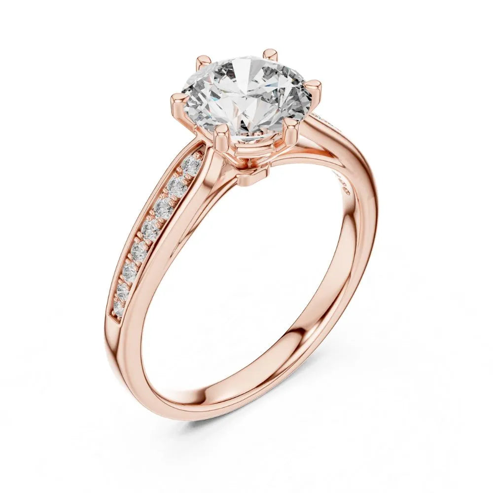 Orynio ORYNIO Radiant Pavé Solitaire Ring in 925 Sterling Silver 92.5 silver jewellery