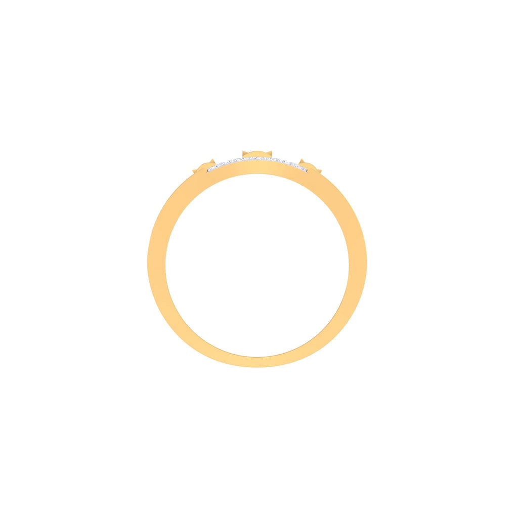 Gold ring with small stones on a white background