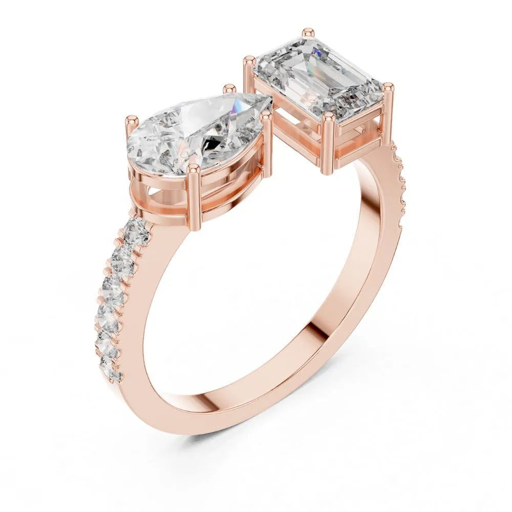 Orynio ORYNIO Avant Toi Open Bypass Diamond Ring in 925 Sterling Silver 92.5 silver jewellery