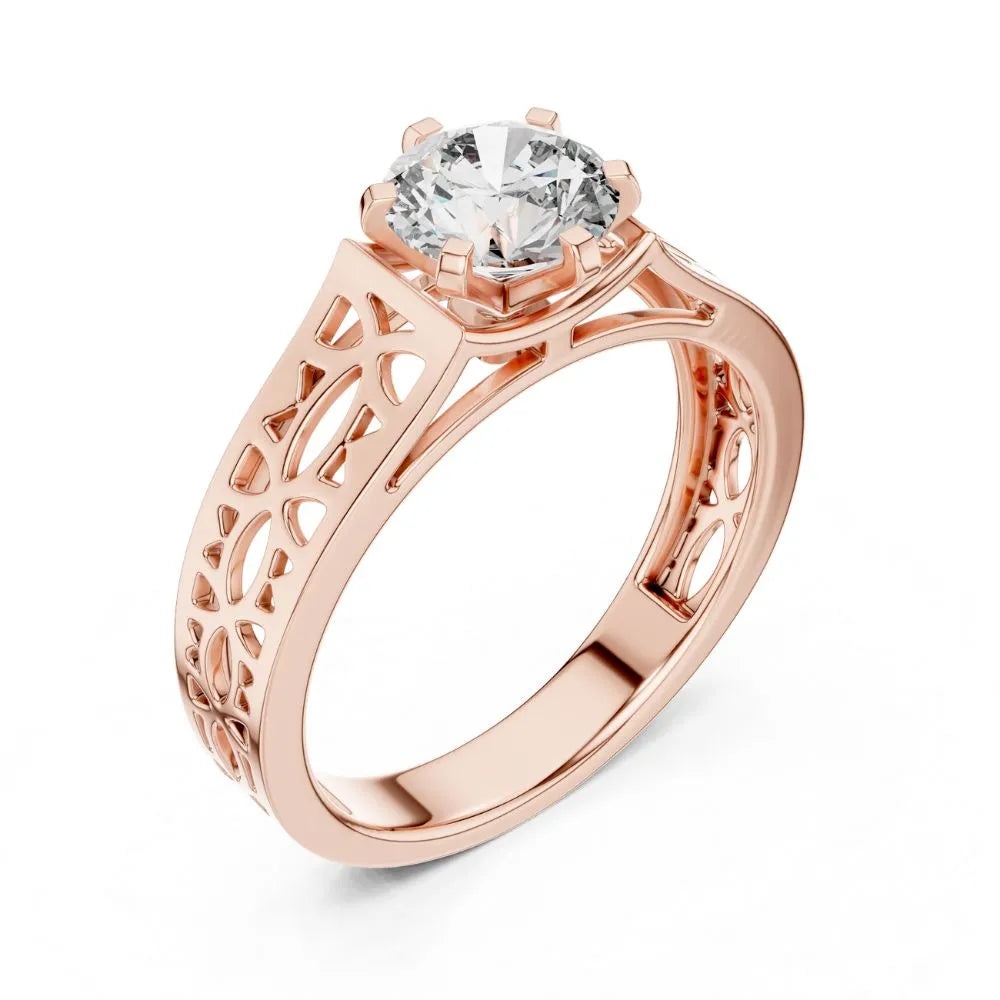 Orynio ORYNIO Aurora Lattice Solitaire Sterling Silver Ring 92.5 silver jewellery