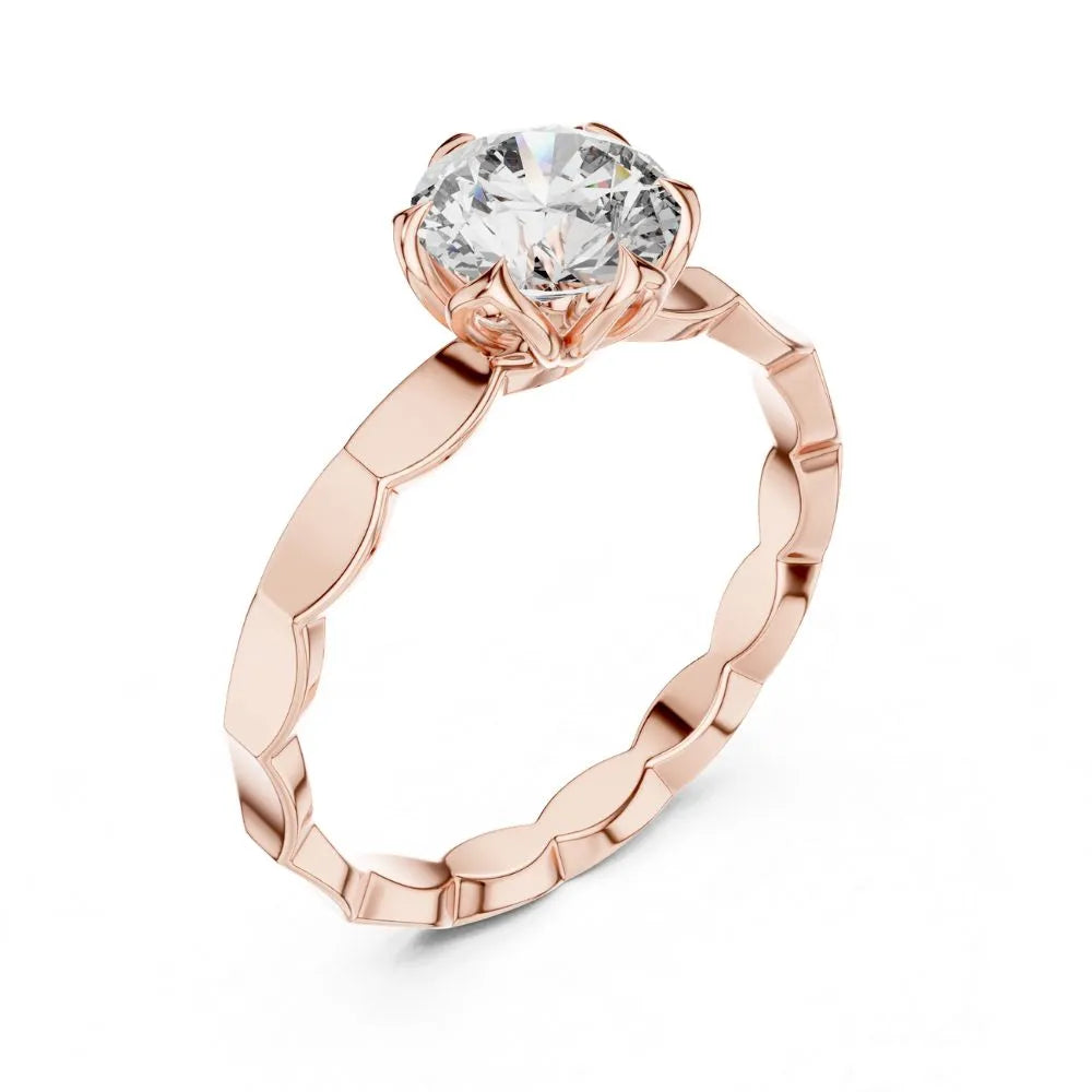 Floral Heart Solitaire Ring in 925 Sterling Silver | ORYNIO