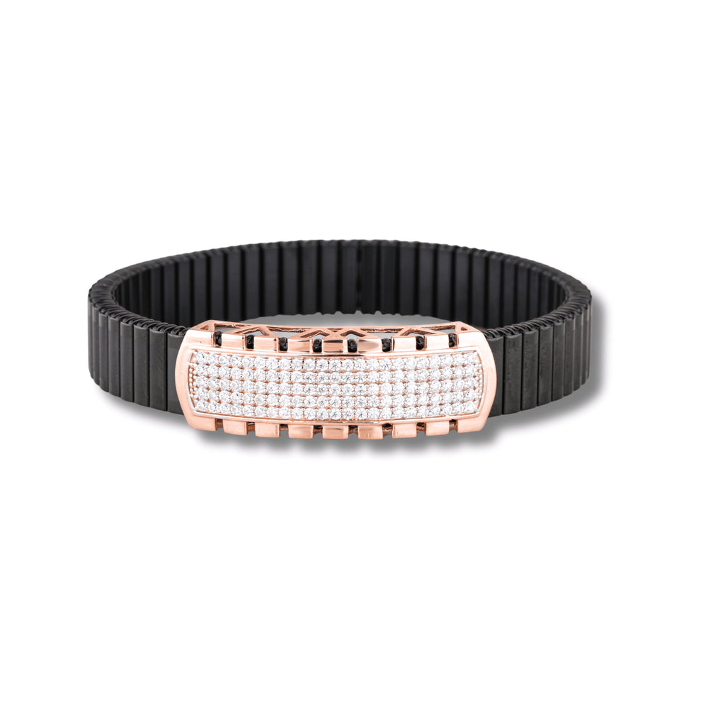 925 Silver Classy Design Rose Gold Plated Men's Rolex Bracelet