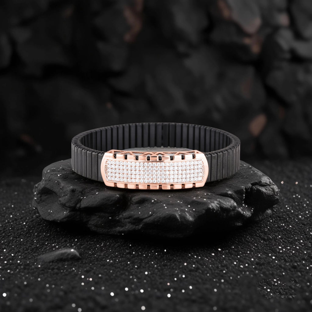 925 Silver Classy Design Rose Gold Plated Men's Rolex Bracelet
