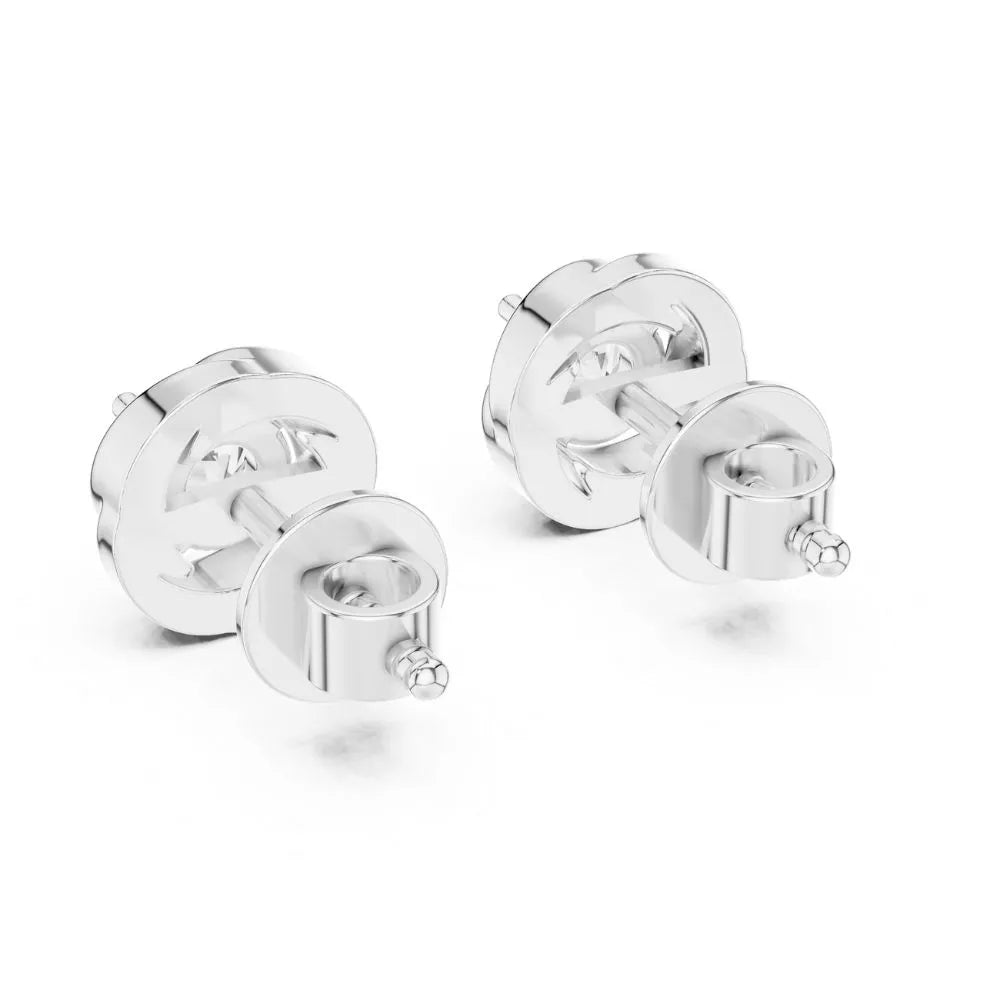 ORYNIO Spiral Swirl Solitaire Stud Earrings in 925 Sterling Silver