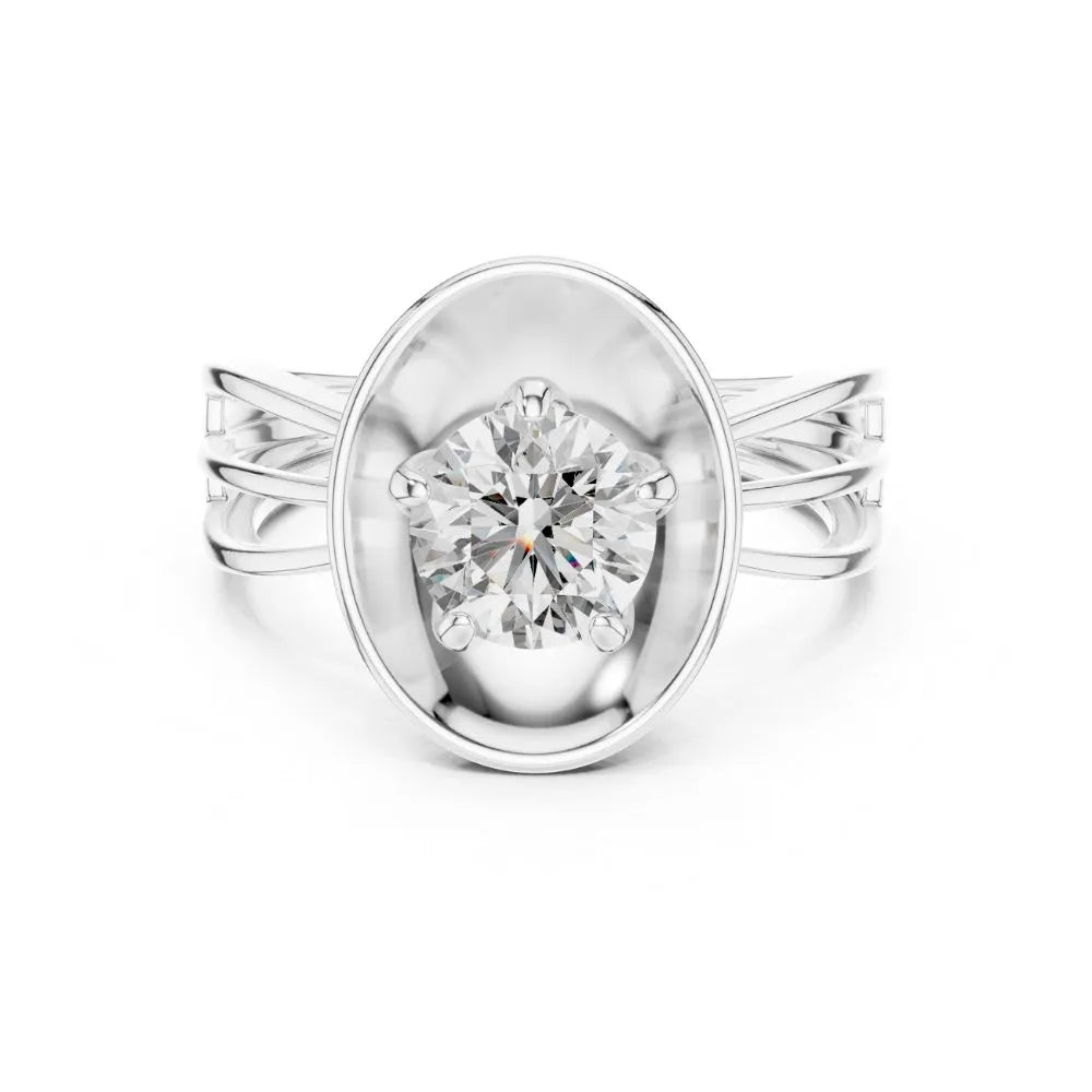 Orynio ORYNIO Celestial Orbit Solitaire Sterling Silver Ring 92.5 silver jewellery