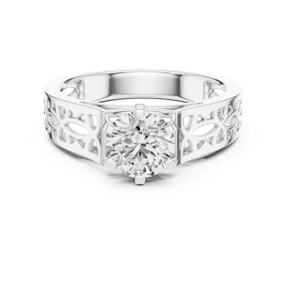 Orynio ORYNIO Aurora Lattice Solitaire Sterling Silver Ring 92.5 silver jewellery