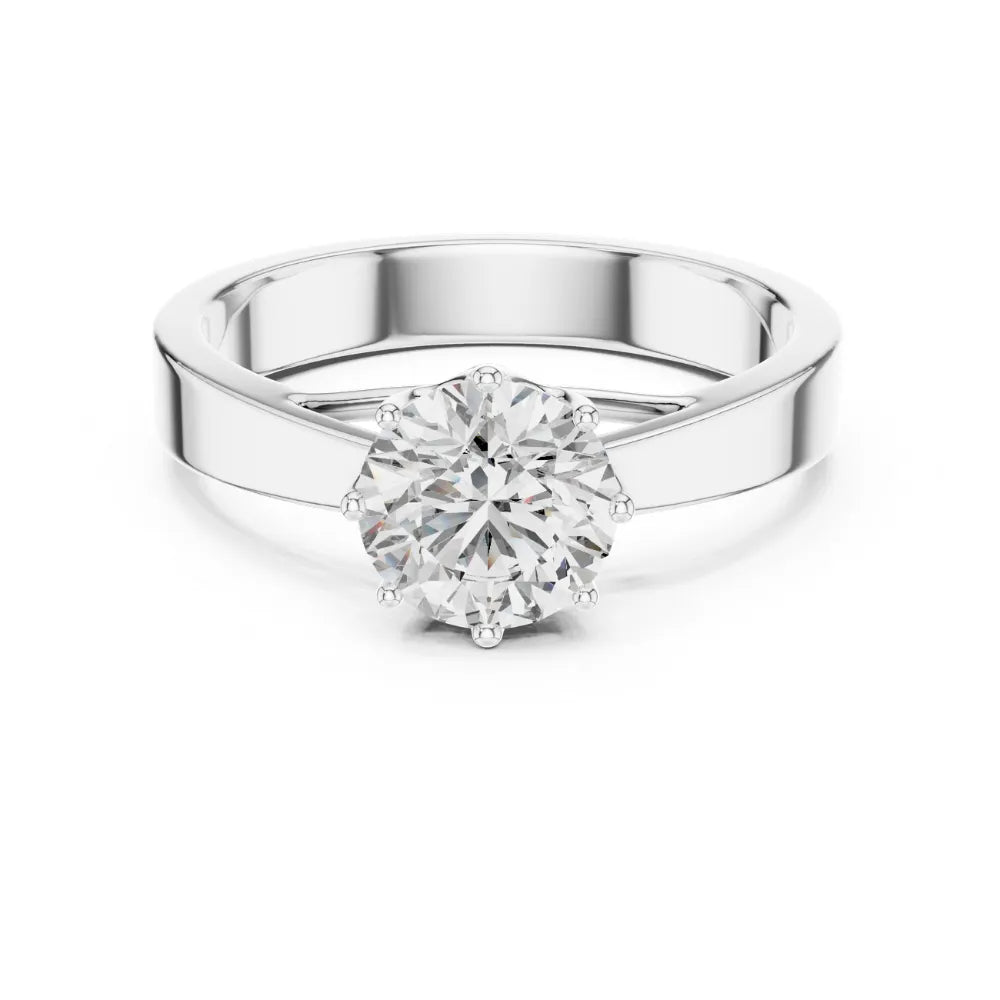 Classic Solitaire Engagement Ring in 925 Sterling Silver | ORYNIO