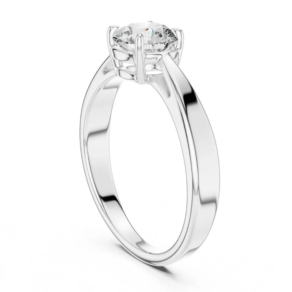 Twisted Solitaire Ring in 925 Sterling Silver | ORYNIO