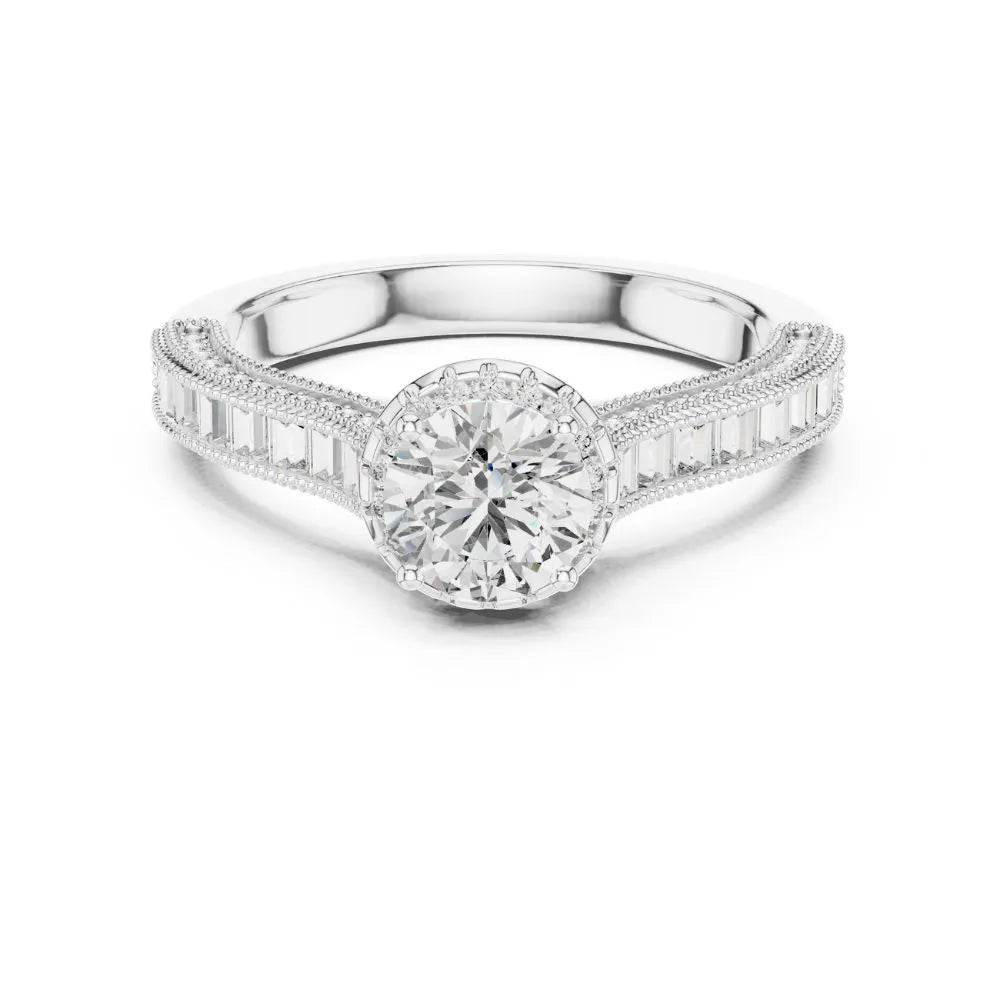 Orynio ORYNIO Radiant Whisper Accent Sterling Silver Engagement Ring 92.5 silver jewellery