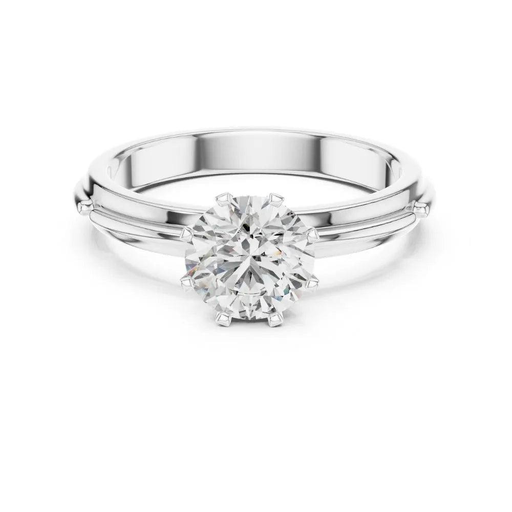 Elegant Six-Prong Solitaire Ring in 925 Sterling Silver | ORYNIO