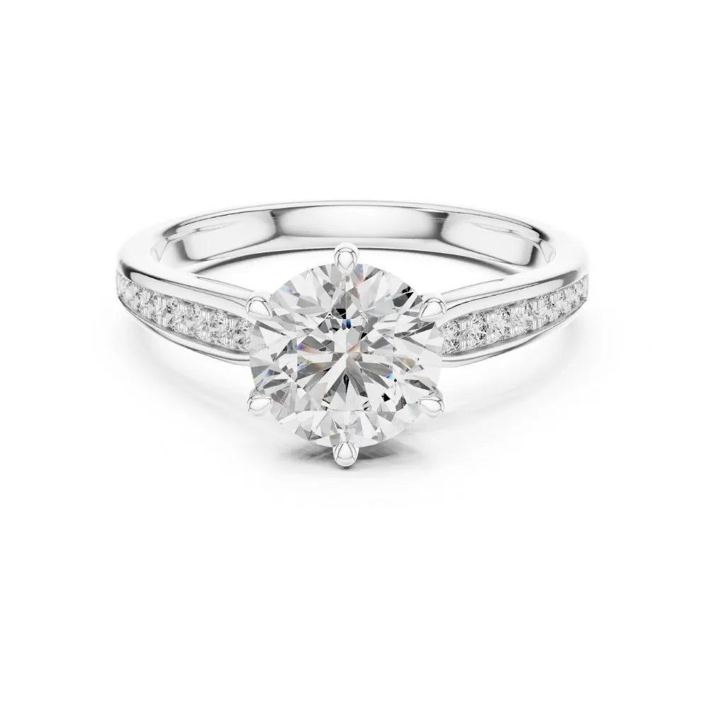 Orynio ORYNIO Radiant Pavé Solitaire Ring in 925 Sterling Silver 92.5 silver jewellery
