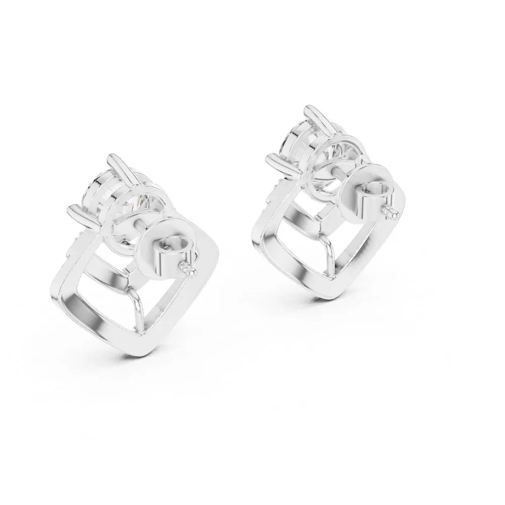 ORYNIO Celestia Luxe Halo Drop Earrings in 925 Sterling Silver