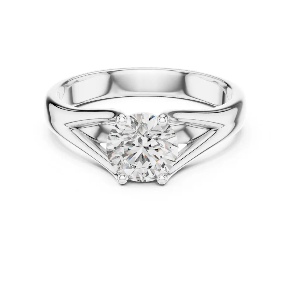 Modern Triangle Solitaire Ring in 925 Sterling Silver | ORYNIO
