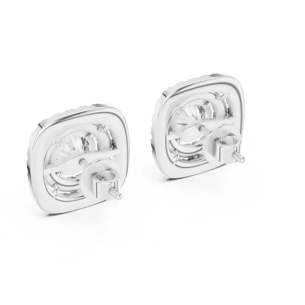 ORYNIO Celestine Halo Luxe Diamond-Style Stud Earrings