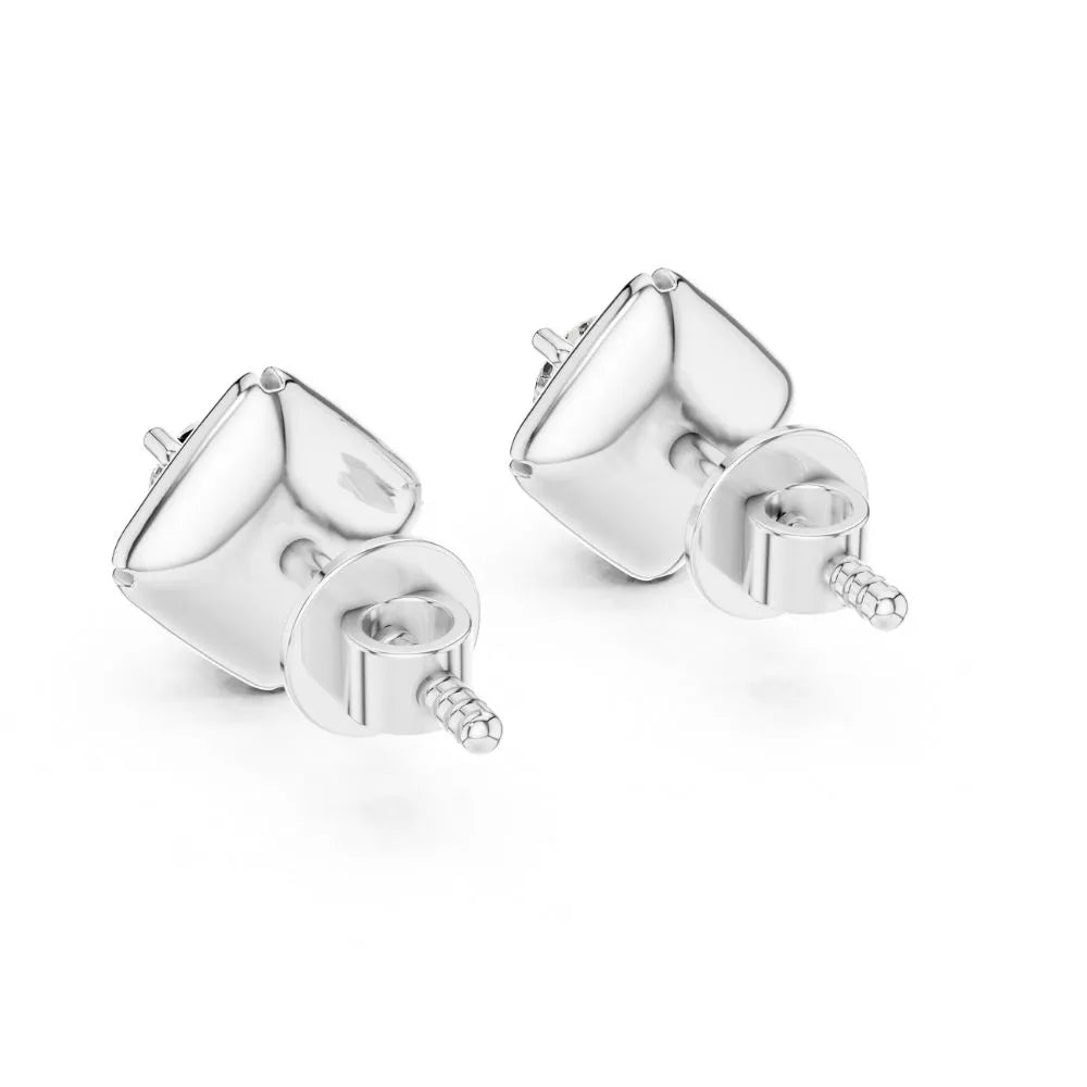 ORYNIO Sculptural Geometric Solitaire Stud Earrings in 925 Sterling Silver