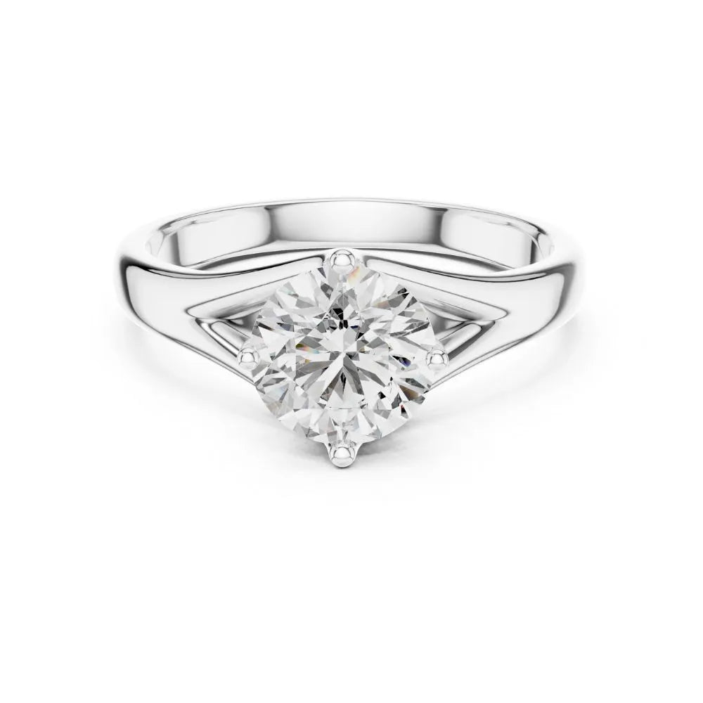 Modern Open Triangle Solitaire Ring in 925 Sterling Silver | ORYNIO