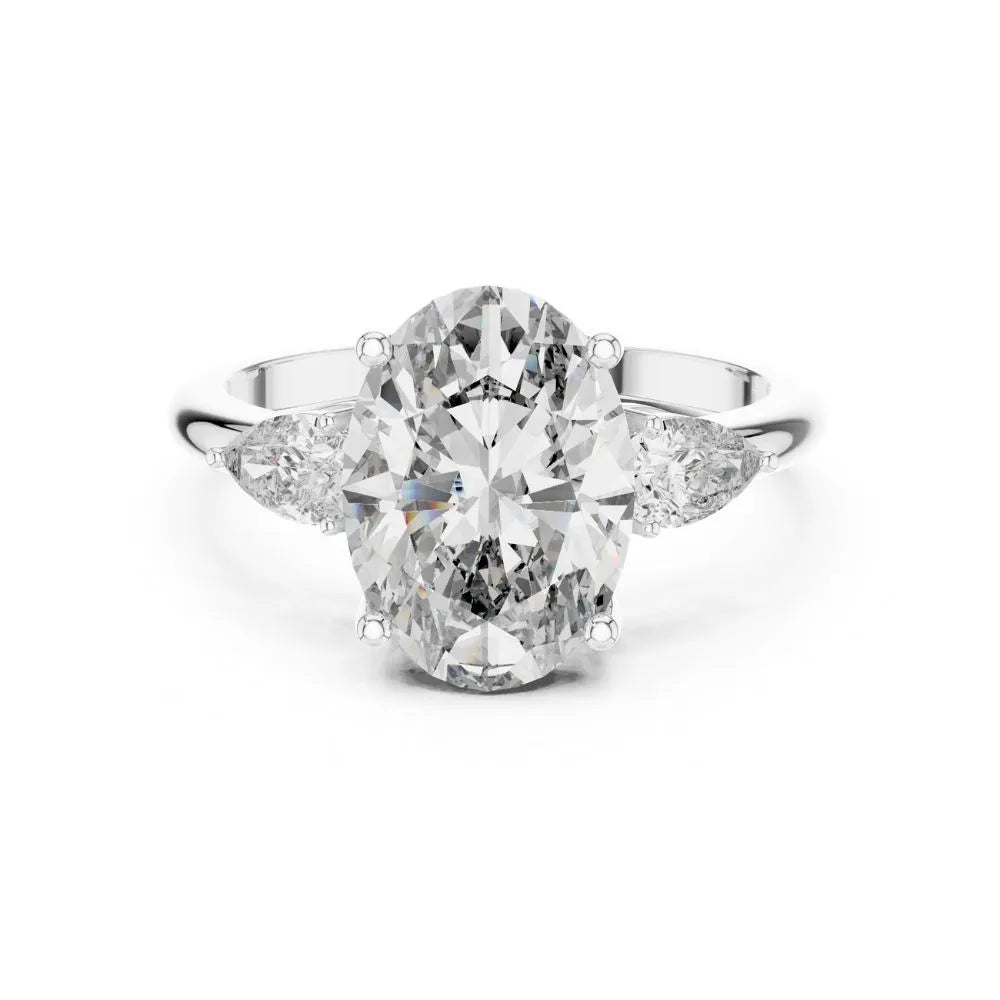 Orynio ORYNIO Elysian Oval Three-Stone Engagement Ring in 925 Sterling Silver 92.5 silver jewellery