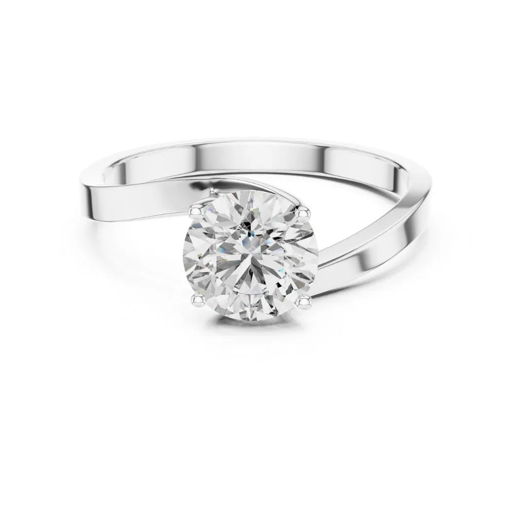 Orynio ORYNIO Aurelle Twist Solitaire Ring in 925 Sterling Silver 92.5 silver jewellery