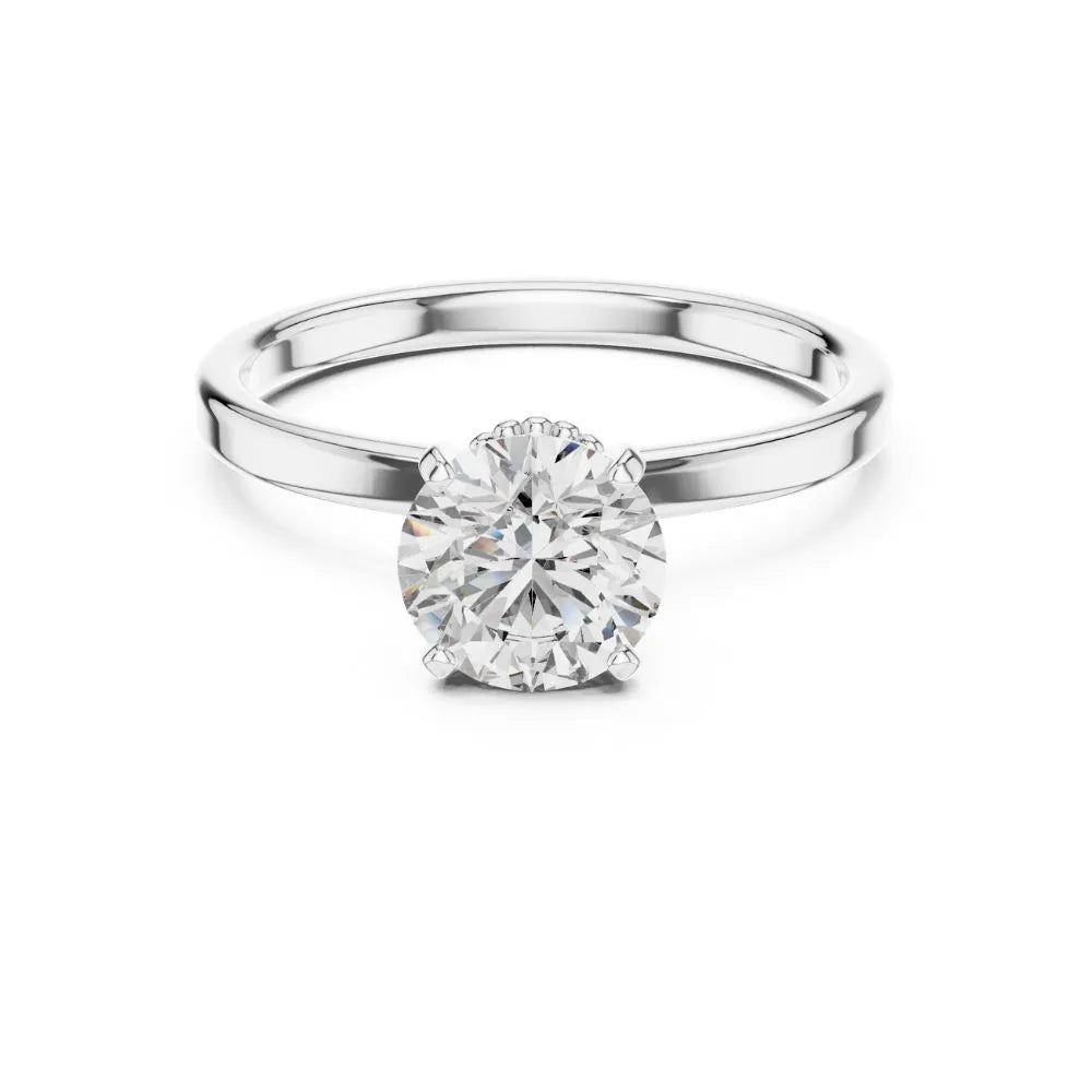 Classic Crown Solitaire Ring in 925 Sterling Silver | ORYNIO