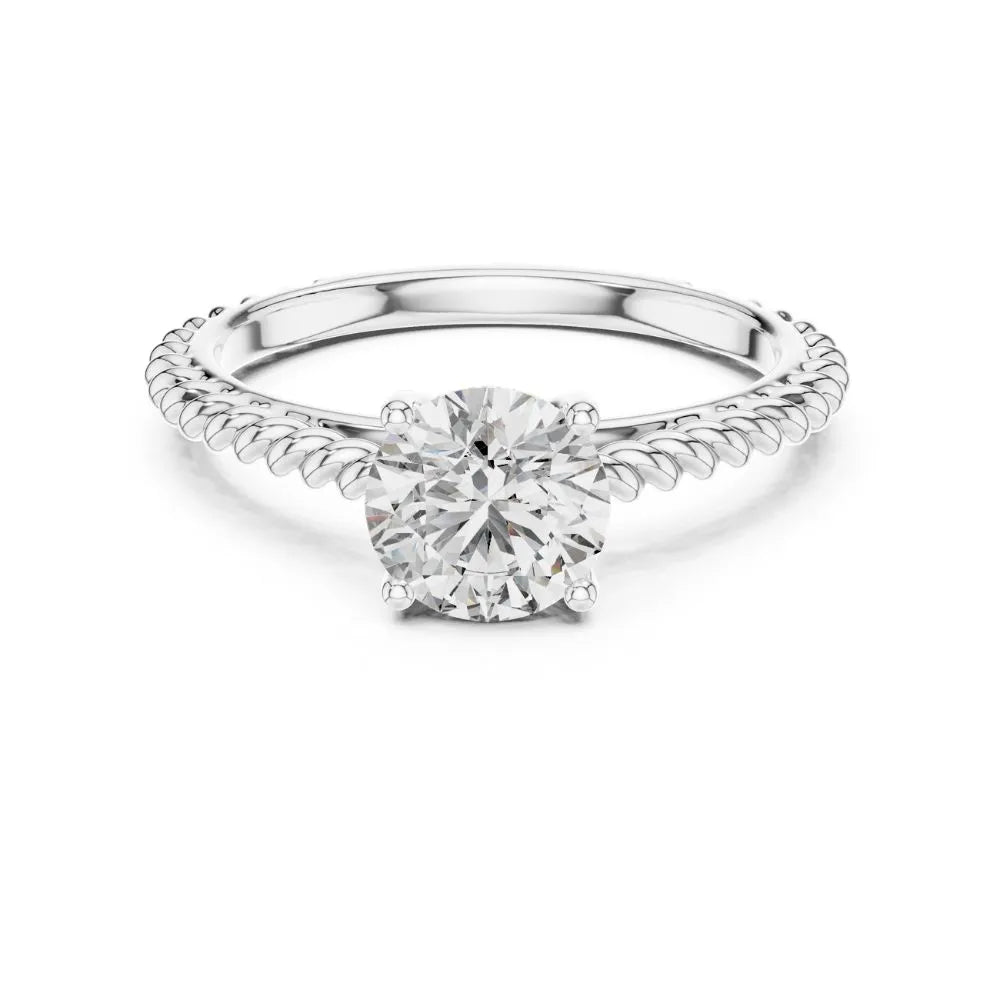 Vintage Rope Solitaire Ring in 925 Sterling Silver | ORYNIO