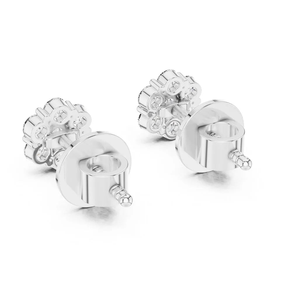 ORYNIO Floral Cluster Stud Earrings in 925 Sterling Silver