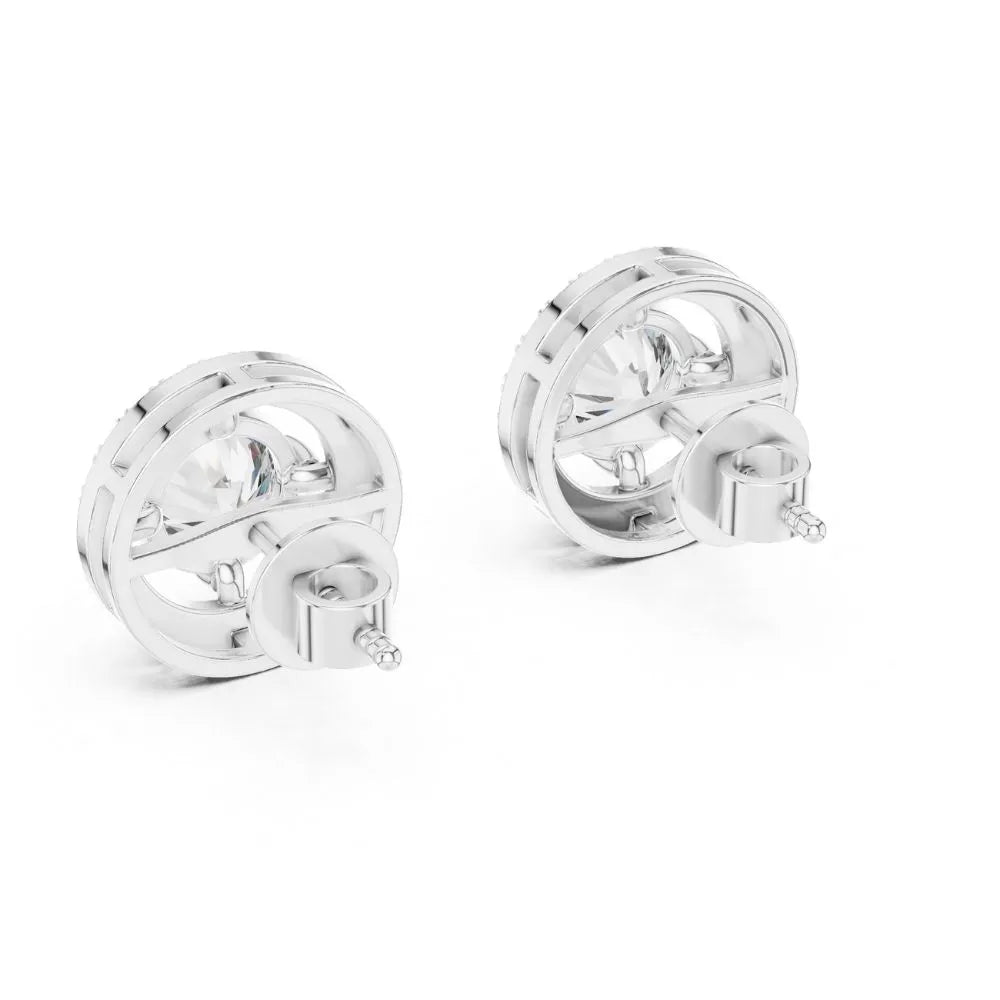ORYNIO Aurelia Radiant Halo Stud Earrings in 925 Sterling Silver