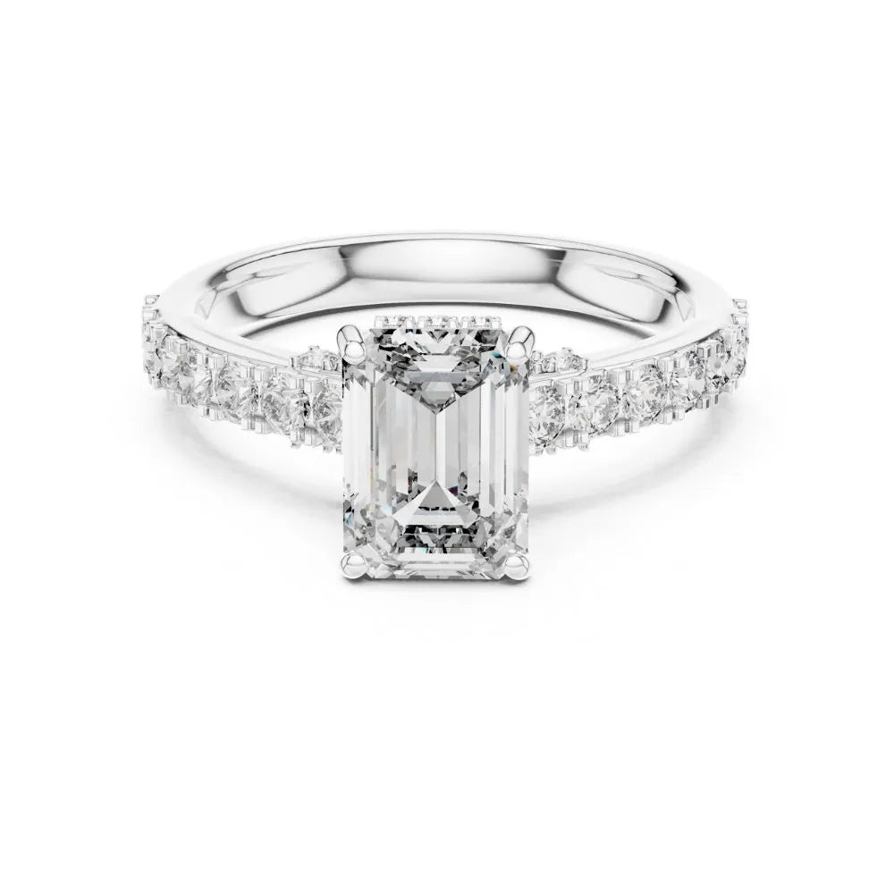Orynio ORYNIO Emerald Elegance Pavé Sterling Silver Ring 92.5 silver jewellery
