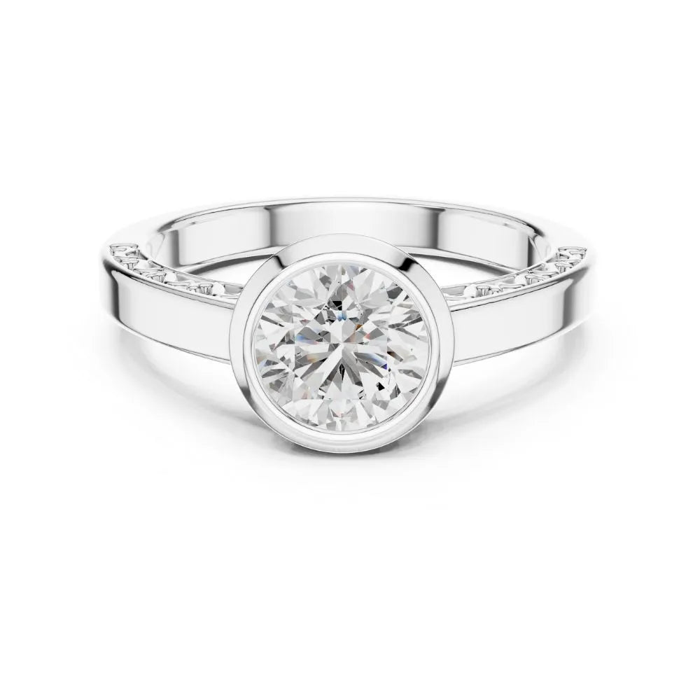 Orynio ORYNIO Luna Bezel Solitaire Sterling Silver Ring 92.5 silver jewellery