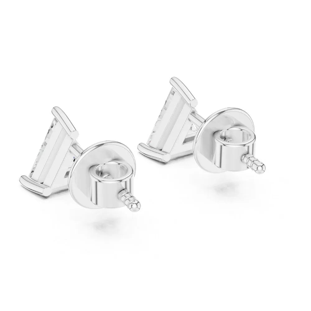 ORYNIO Trillion Cut Solitaire Stud Earrings in 925 Sterling Silver
