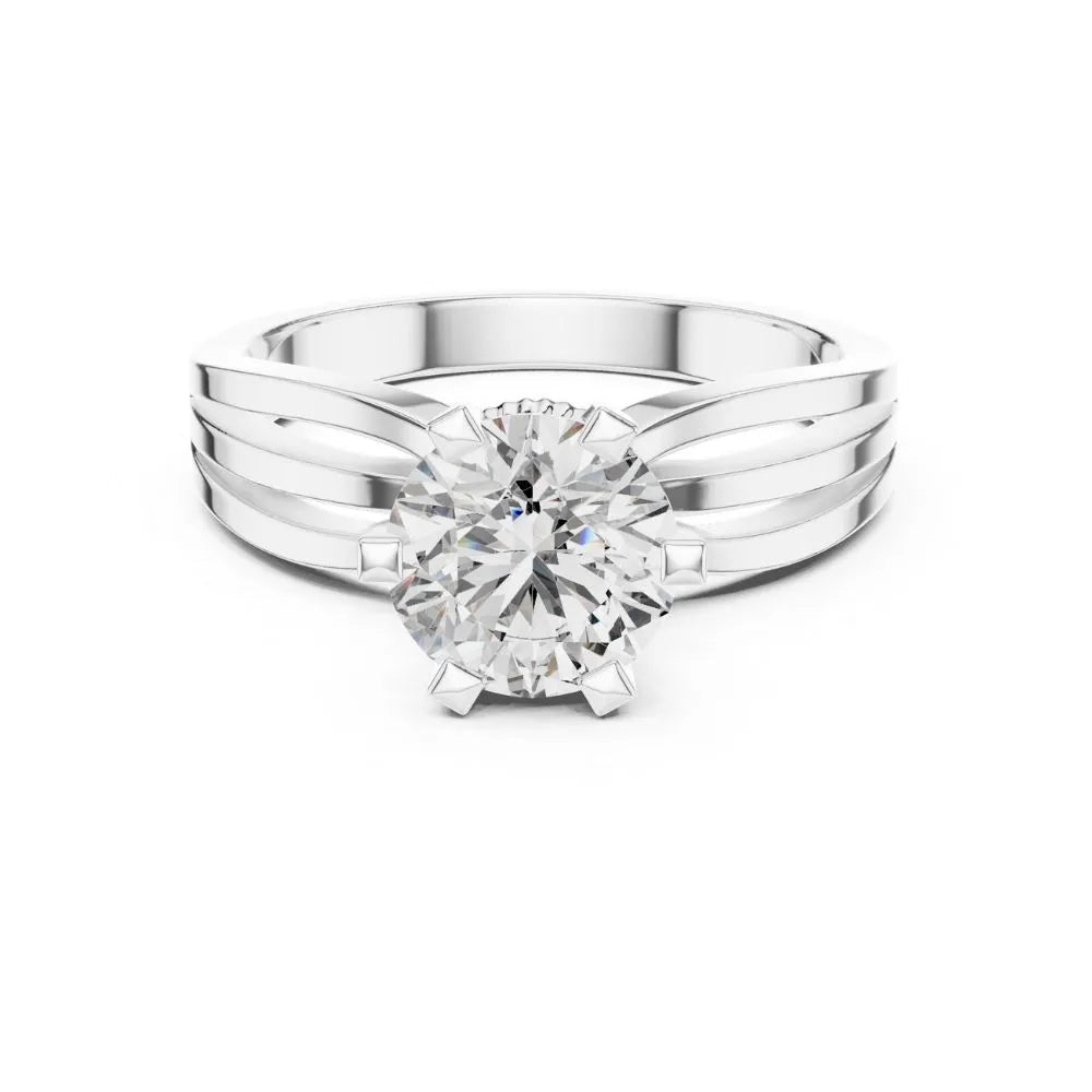 Orynio ORYNIO Aurora Triple Band Solitaire Ring in 925 Sterling Silver 92.5 silver jewellery